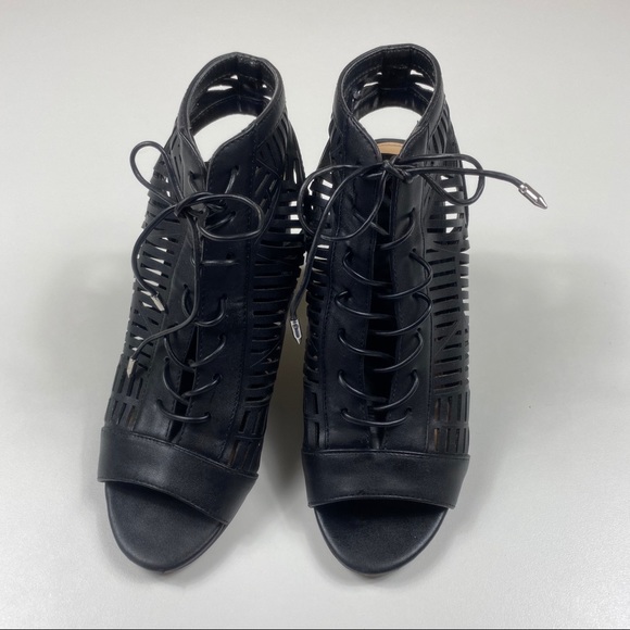 Sam edelman Rocco laser cut lace up block sandals - Picture 2 of 6